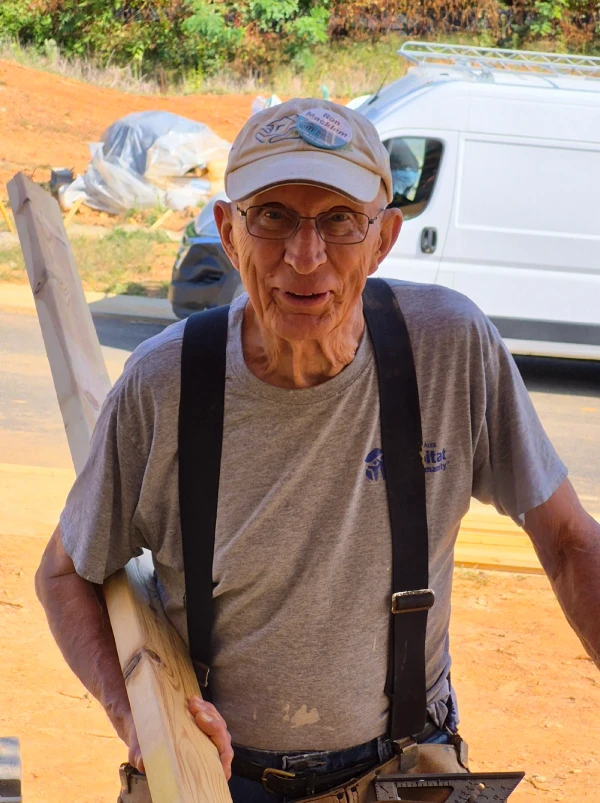 Resident Ron Macklem volunteering for Habitat for Humanity on behalf of Deerfield Charitable Foundation 